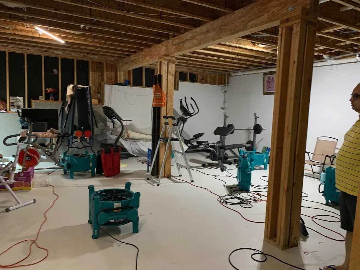 Basement drying equipment setup for Structural Drying in Chanhassen